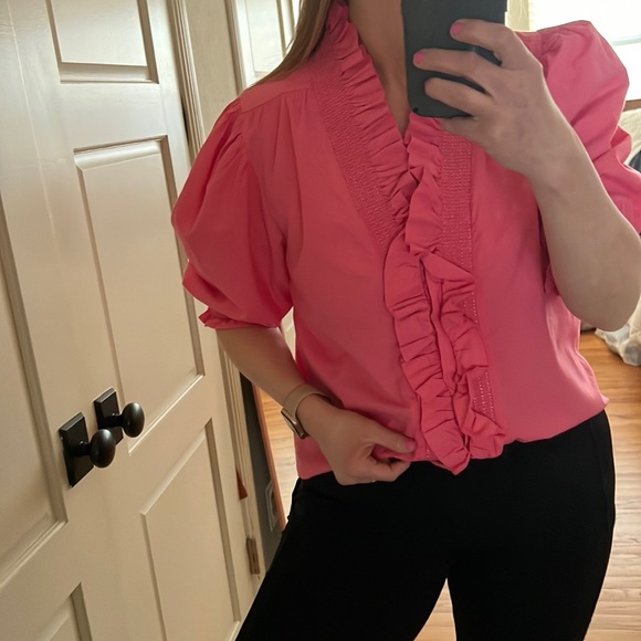 LOVE THE LABEL zuri top in pink carnation large 100% cotton - Picture 5 of 16